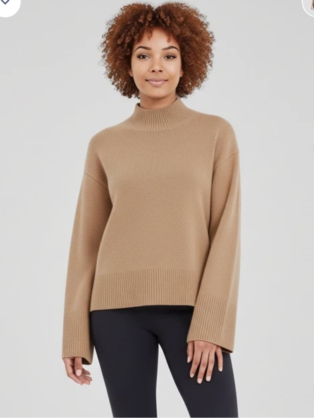 Banana Republic Camel Ribbed Cowl Neck Sweater - XS